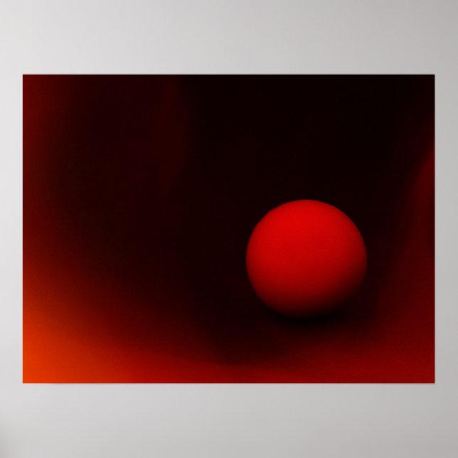 Affiches Balle rouge sur fond sombre (Devant)