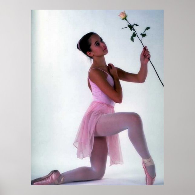 Affiches Ballerina avec Fleur (Devant)