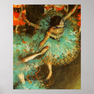 Affiches Ballerina Dance Green Dancer Edger Degas Peinture
