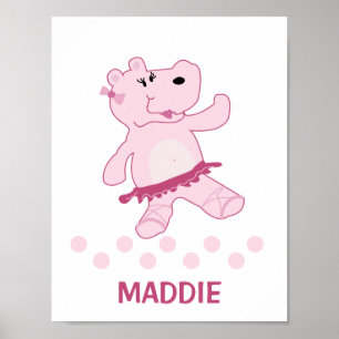 Affiches Ballerina Hippo à Tutu Art personnalisé Imprimer