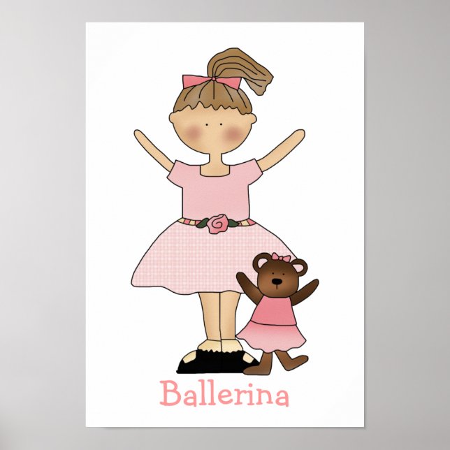 Affiches Ballerina pour filles mignonnes (Devant)
