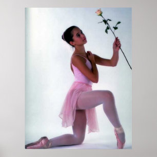 Affiches Ballerine avec la fleur