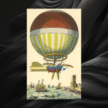 Affiches Ballon à air chaud à vapeur de science-fiction vin<br><div class="desc">Illustration vintage Victorian Science Fiction futuriste voyage et transport image de punk à vapeur. Une montgolfière (un dirigeable) avec des ailes survolant l'océan avec des navires. Un château se trouve sur terre et une foule de gens se trouve au bord de la mer. Un classique rétro de la bande dessinée...</div>