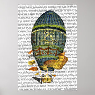 Affiches Ballon à air chaud cylindrique bleu