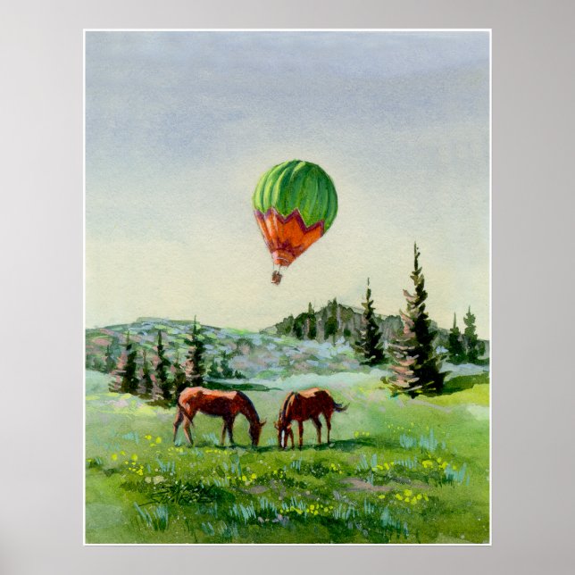 Affiches BALLON & CHEVAUX par SHARON SHARPE (Devant)