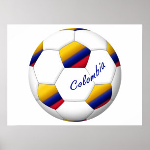 Affiches Ballon de FOOTBALL COLOMBIE Drapeau national