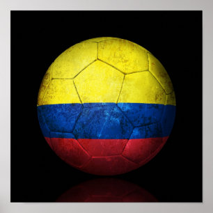 Affiches Ballon de football colombien usé du football de