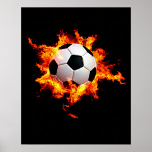 Affiches Ballon de football flamboyant