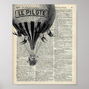 Affiches Ballon vintage à air chaud
