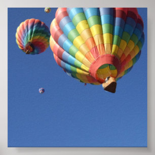 Affiches Ballons à air chaud vers le haut au-dessus de l'af