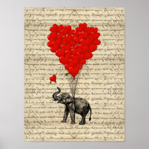 Affiches Ballons éléphants et en forme de coeur