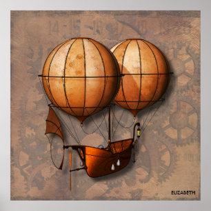 Affiches Ballotte à air Retro vintage avec navire