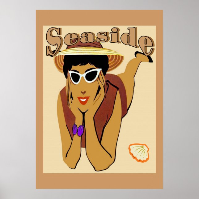 Affiches Balnéaire, Lady on Beach (Devant)