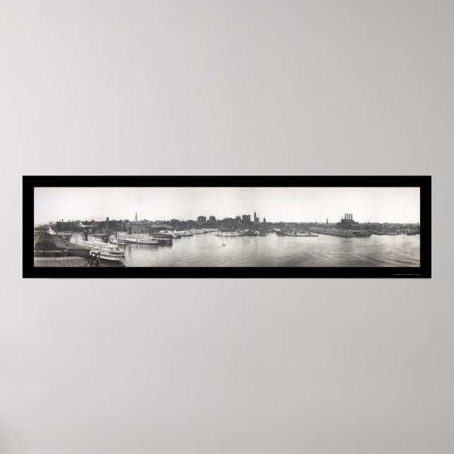 Affiches Baltimore Harbor, MD Photo 1912 (Devant)