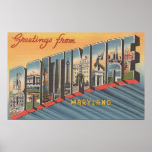 Affiches Baltimore, Maryland - Scènes de grandes lettres 2