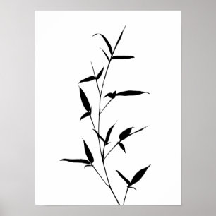 Affiches Bamboo Silhouette Arrière - plan Modèle noir