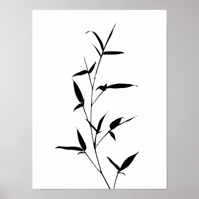 Affiches Bamboo Silhouette Arrière - plan Modèle noir (Devant)
