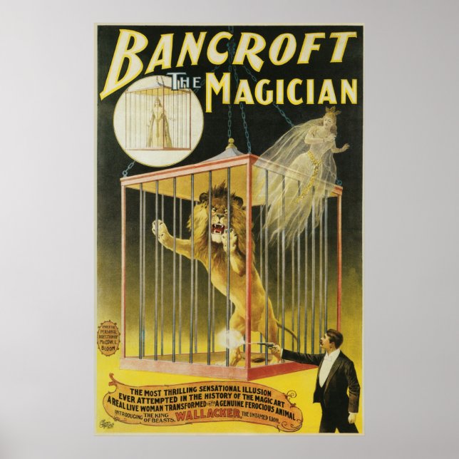 Affiches Bancroft ~ The Magician Vintage Magical Act (Devant)