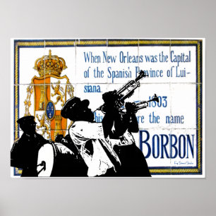 Affiches Bande de laiton Bourbon St Tile Mural