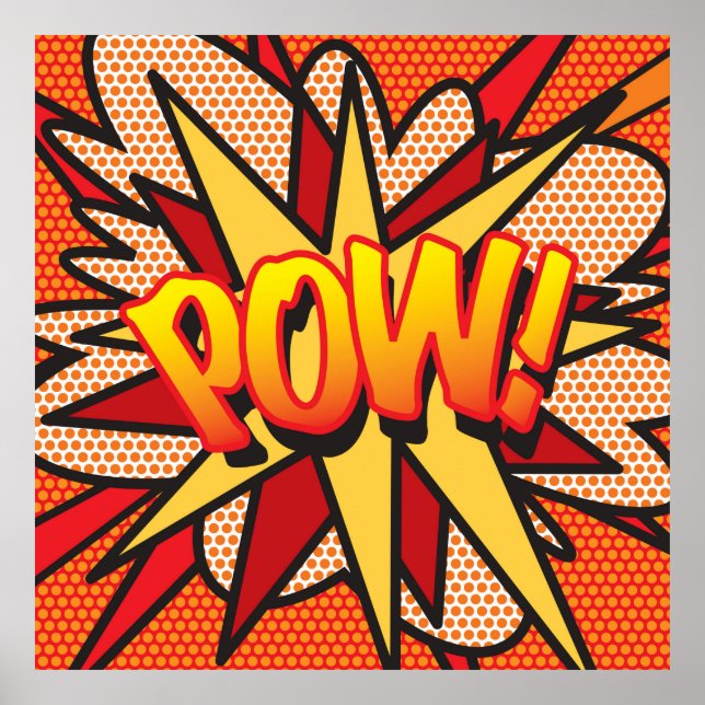 Affiches Bande dessinée Pop Art POW Super-héros (Devant)
