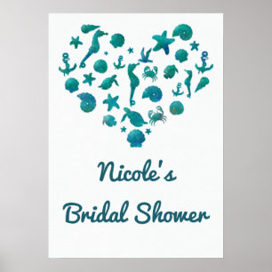Affiches Banderole Moderne Aquarelle Bleu Vert Choses de Pl