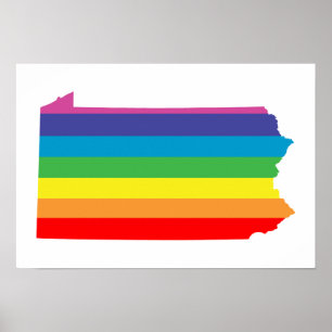 Affiches bandes arc-en-ciel de pennsylvanie
