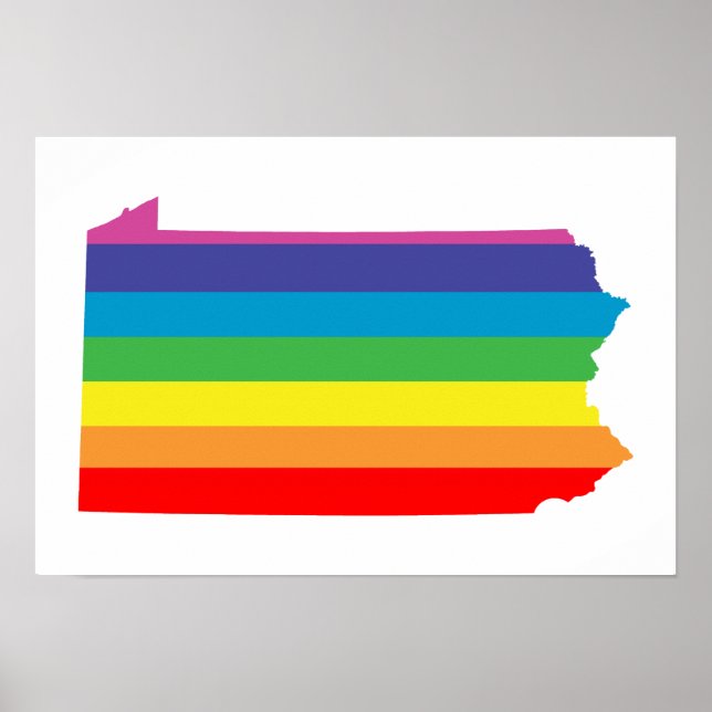 Affiches bandes arc-en-ciel de pennsylvanie (Devant)