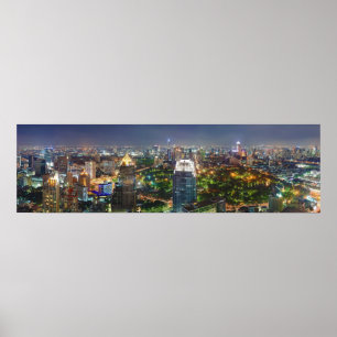 Affiches Bangkok Thaïlande Skyline à Night Panorama