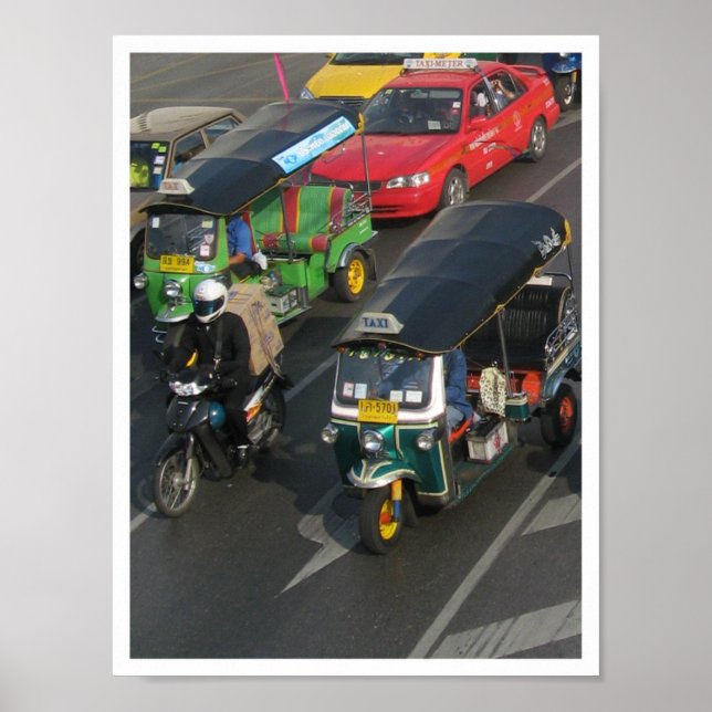 Affiches Bangkok trafic ... Tuk Tuk Racing (Devant)