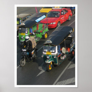Affiches Bangkok trafic ... Tuk Tuk Racing