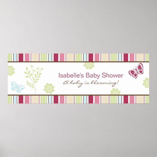 Affiches Bannière Baby shower de jardin Alexis (Devant)