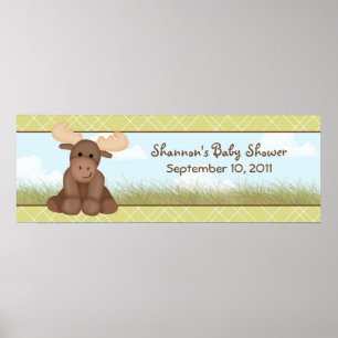 Affiches Bannière Baby shower d'orignal