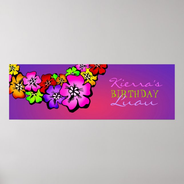 Affiches Bannière d'anniversaire de la douche à 311 fleurs  (Devant)