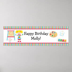 Affiches Bannière d'anniversaire de la fête de la peinture