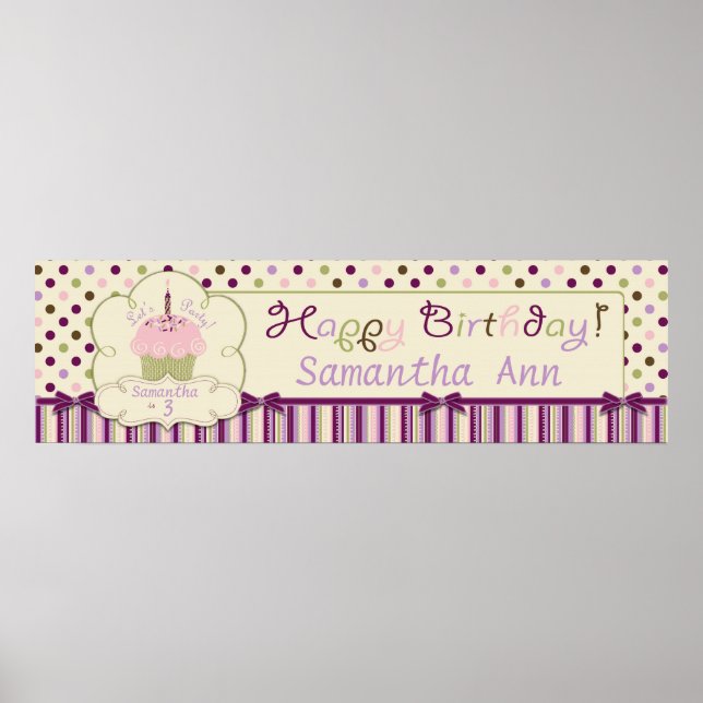 Affiches Bannière d'anniversaire de Mulberry Dot et Sweet C (Devant)
