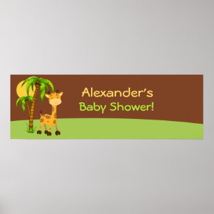 Affiches Bannière de Baby shower de la Giraffe Cute