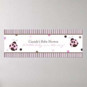 Affiches Bannière de Baby shower Mod Ladybug