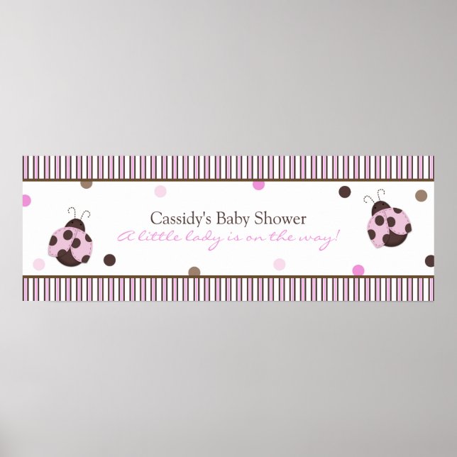 Affiches Bannière de Baby shower Mod Ladybug (Devant)