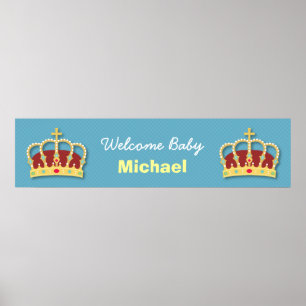 Affiches Bannière de bienvenue pour Baby Shower Cute Prince