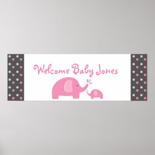Affiches Bannière de fête avec paillettes pour Baby Shower 