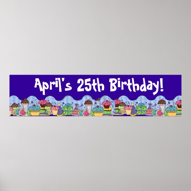 Affiches Bannière de fête d'anniversaire (Devant)