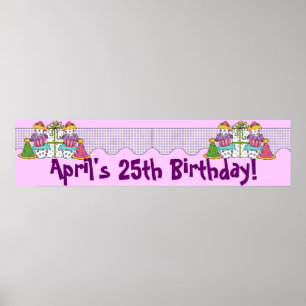 Affiches Bannière de fête d'anniversaire