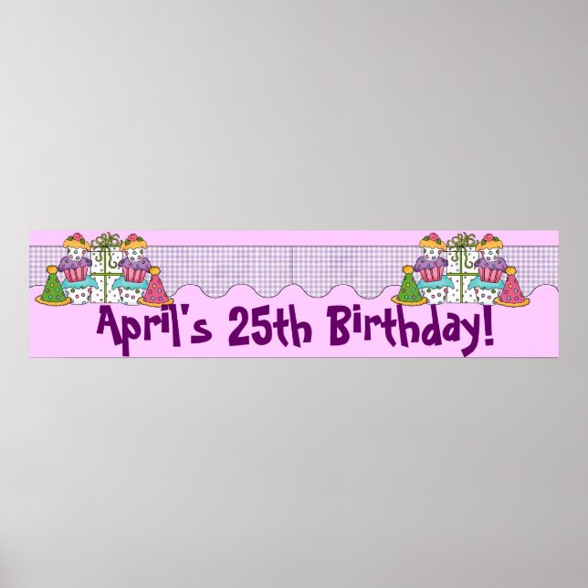 Affiches Bannière de fête d'anniversaire (Devant)