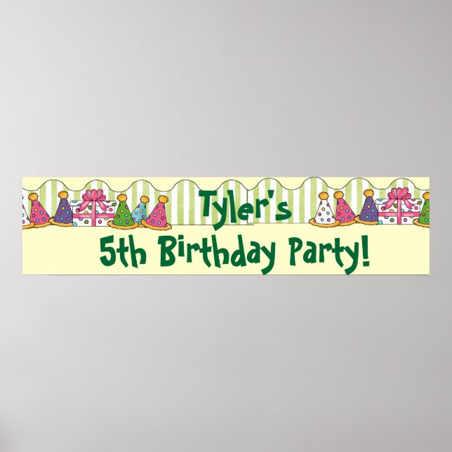 Affiches Bannière de fête d'anniversaire (Devant)