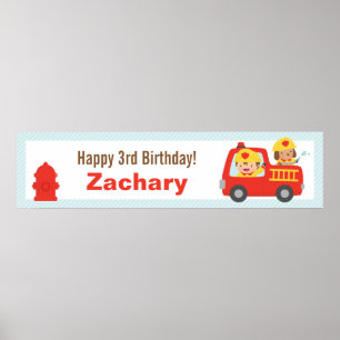 Affiches Bannière de fête d'anniversaire de garçon combatta