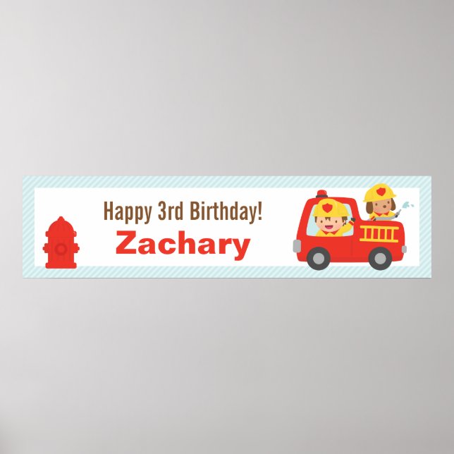 Affiches Bannière de fête d'anniversaire de garçon combatta (Devant)