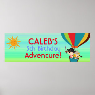 Affiches Bannière de fête d'anniversaire pour enfants Montg