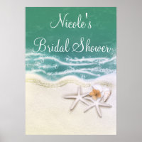 Bannière de fête de mer sarcelle étoile de mer sur