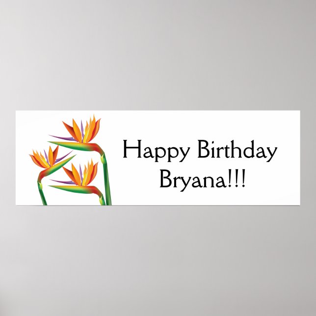 Affiches Bannière de fête florale tropicale de l'oiseau de  (Devant)