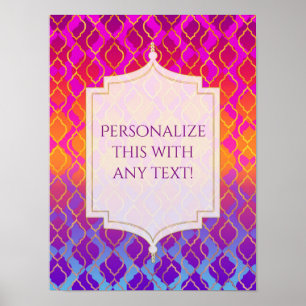 Affiches Bannière de fête glamour arabe marocaine aux coule